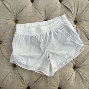 Athleta white Mesh Racer Run Shorts S Small 4”